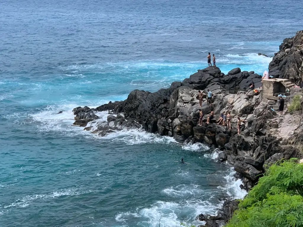 Watching people cliff dive in Kapalua
