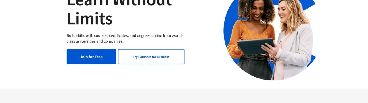 Screenshot of coursera.org homepage